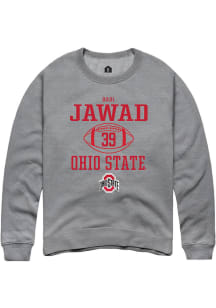 Hadi Jawad  Rally Ohio State Buckeyes Mens Graphite NIL Sport Icon Long Sleeve Crew Sweatshirt