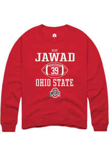 Hadi Jawad  Rally Ohio State Buckeyes Mens Red NIL Sport Icon Long Sleeve Crew Sweatshirt