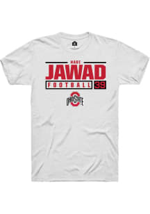 Hadi Jawad  Ohio State Buckeyes White Rally NIL Stacked Box Short Sleeve T Shirt