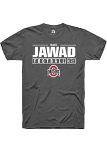 Hadi Jawad  Ohio State Buckeyes Dark Grey Rally NIL Stacked Box Short Sleeve T Shirt