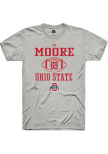 Ian Moore  Ohio State Buckeyes Ash Rally NIL Sport Icon Short Sleeve T Shirt