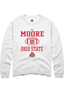 Ian Moore  Rally Ohio State Buckeyes Mens White NIL Sport Icon Long Sleeve Crew Sweatshirt