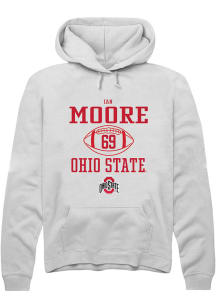 Ian Moore  Rally Ohio State Buckeyes Mens White NIL Sport Icon Long Sleeve Hoodie