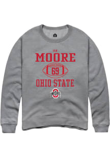 Ian Moore  Rally Ohio State Buckeyes Mens Graphite NIL Sport Icon Long Sleeve Crew Sweatshirt