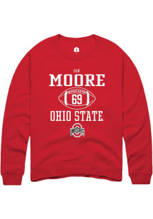 Ian Moore  Rally Ohio State Buckeyes Mens Red NIL Sport Icon Long Sleeve Crew Sweatshirt