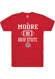 Ian Moore  Ohio State Buckeyes Red Rally NIL Sport Icon Short Sleeve T Shirt