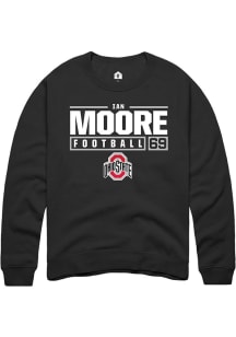 Ian Moore  Rally Ohio State Buckeyes Mens Black NIL Stacked Box Long Sleeve Crew Sweatshirt