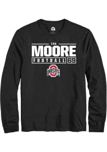 Ian Moore  Ohio State Buckeyes Black Rally NIL Stacked Box Long Sleeve T Shirt