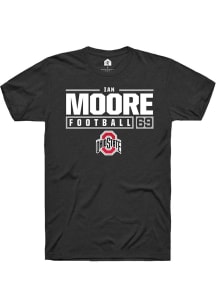 Ian Moore  Ohio State Buckeyes Black Rally NIL Stacked Box Short Sleeve T Shirt