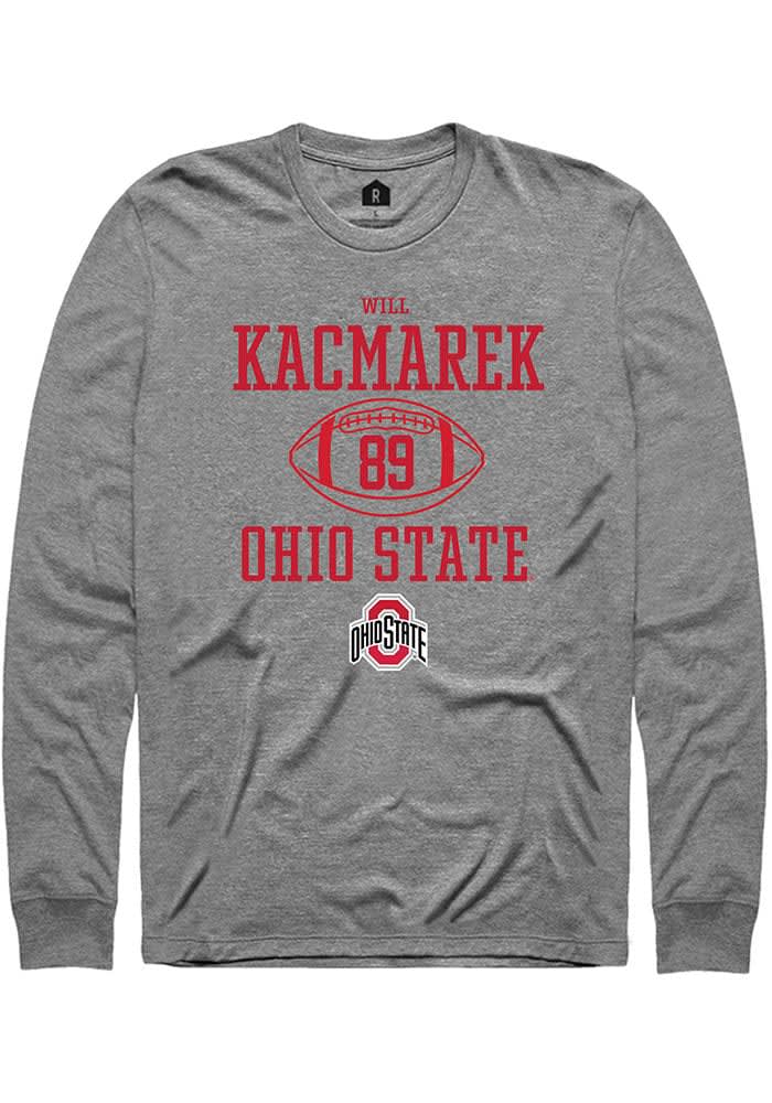 Will Kacmarek  Ohio State Buckeyes Graphite Rally NIL Sport Icon Long Sleeve T Shirt