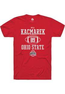 Will Kacmarek Red Ohio State Buckeyes NIL Sport Icon Short Sleeve T Shirt