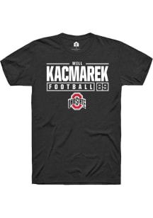 Will Kacmarek Black Ohio State Buckeyes NIL Stacked Box Short Sleeve T Shirt