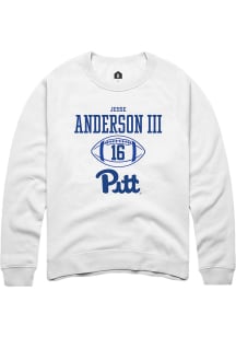 Jesse Anderson lll  Rally Pitt Panthers Mens White NIL Sport Icon Long Sleeve Crew Sweatshirt