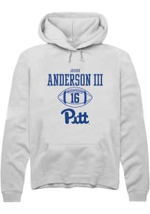 Jesse Anderson lll  Rally Pitt Panthers Mens White NIL Sport Icon Long Sleeve Hoodie