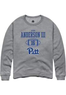 Jesse Anderson lll  Rally Pitt Panthers Mens Graphite NIL Sport Icon Long Sleeve Crew Sweatshirt