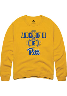 Jesse Anderson lll  Rally Pitt Panthers Mens Gold NIL Sport Icon Long Sleeve Crew Sweatshirt