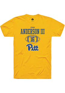 Jesse Anderson lll  Pitt Panthers Gold Rally NIL Sport Icon Short Sleeve T Shirt