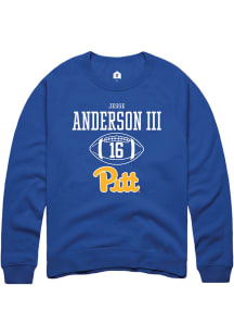 Jesse Anderson lll  Rally Pitt Panthers Mens Blue NIL Sport Icon Long Sleeve Crew Sweatshirt