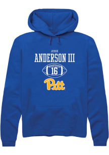 Jesse Anderson lll  Rally Pitt Panthers Mens Blue NIL Sport Icon Long Sleeve Hoodie