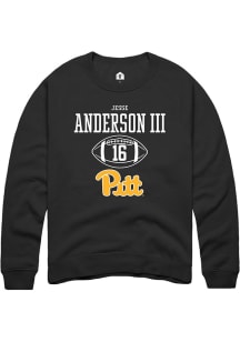 Jesse Anderson lll  Rally Pitt Panthers Mens Black NIL Sport Icon Long Sleeve Crew Sweatshirt