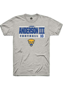 Jesse Anderson lll  Pitt Panthers Ash Rally NIL Stacked Box Short Sleeve T Shirt