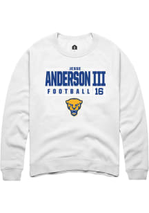 Jesse Anderson lll  Rally Pitt Panthers Mens White NIL Stacked Box Long Sleeve Crew Sweatshirt