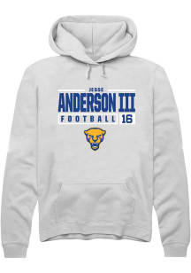 Jesse Anderson lll  Rally Pitt Panthers Mens White NIL Stacked Box Long Sleeve Hoodie