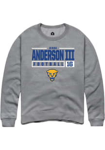 Jesse Anderson lll  Rally Pitt Panthers Mens Graphite NIL Stacked Box Long Sleeve Crew Sweatshir..
