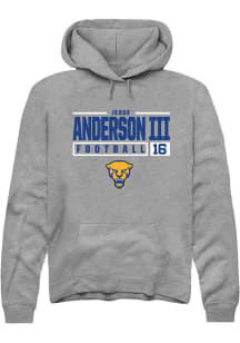 Jesse Anderson lll  Rally Pitt Panthers Mens Graphite NIL Stacked Box Long Sleeve Hoodie