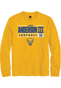 Jesse Anderson lll  Pitt Panthers Gold Rally NIL Stacked Box Long Sleeve T Shirt