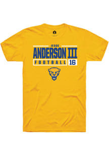 Jesse Anderson lll  Pitt Panthers Gold Rally NIL Stacked Box Short Sleeve T Shirt