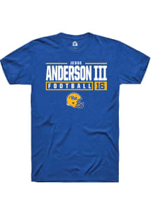 Jesse Anderson lll  Pitt Panthers Blue Rally NIL Stacked Box Short Sleeve T Shirt