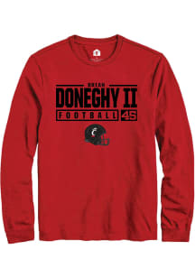 Brian Doneghy II  Cincinnati Bearcats Red Rally NIL Stacked Box Long Sleeve T Shirt