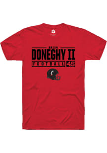 Brian Doneghy II  Cincinnati Bearcats Red Rally NIL Stacked Box Short Sleeve T Shirt