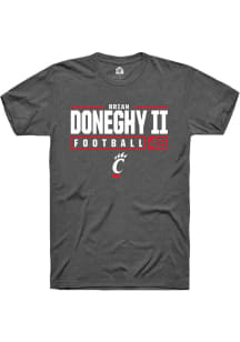 Brian Doneghy II  Cincinnati Bearcats Dark Grey Rally NIL Stacked Box Short Sleeve T Shirt