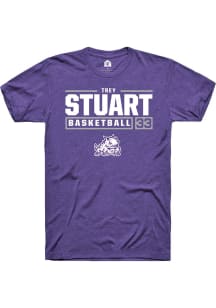 Trey Stuart  TCU Horned Frogs Purple Rally NIL Stacked Box Short Sleeve T Shirt