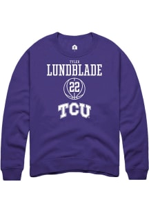 Tyler Lundblade  Rally TCU Horned Frogs Mens Purple NIL Sport Icon Long Sleeve Crew Sweatshirt