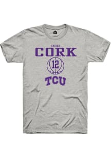 Xavier Cork  TCU Horned Frogs Ash Rally NIL Sport Icon Short Sleeve T Shirt