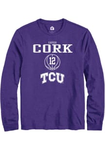 Xavier Cork  TCU Horned Frogs Purple Rally NIL Sport Icon Long Sleeve T Shirt