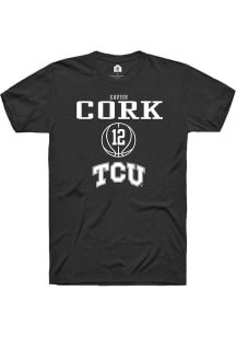 Xavier Cork  TCU Horned Frogs Black Rally NIL Sport Icon Short Sleeve T Shirt