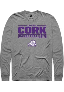 Xavier Cork  TCU Horned Frogs Graphite Rally NIL Stacked Box Long Sleeve T Shirt