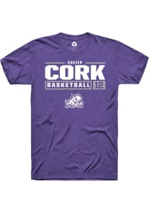 Xavier Cork  TCU Horned Frogs Purple Rally NIL Stacked Box Short Sleeve T Shirt