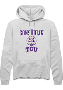 Zach Gonsoulin  Rally TCU Horned Frogs Mens White NIL Sport Icon Long Sleeve Hoodie