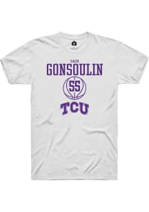 Zach Gonsoulin  TCU Horned Frogs White Rally NIL Sport Icon Short Sleeve T Shirt