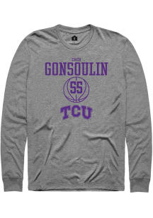 Zach Gonsoulin  TCU Horned Frogs Graphite Rally NIL Sport Icon Long Sleeve T Shirt