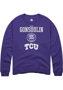 Zach Gonsoulin  Rally TCU Horned Frogs Mens Purple NIL Sport Icon Long Sleeve Crew Sweatshirt