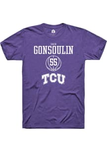 Zach Gonsoulin  TCU Horned Frogs Purple Rally NIL Sport Icon Short Sleeve T Shirt