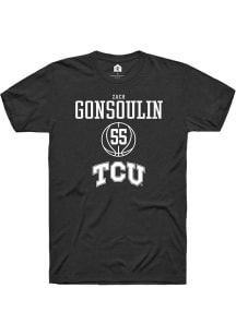 Zach Gonsoulin  TCU Horned Frogs Black Rally NIL Sport Icon Short Sleeve T Shirt