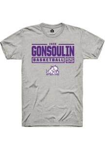 Zach Gonsoulin  TCU Horned Frogs Ash Rally NIL Stacked Box Short Sleeve T Shirt