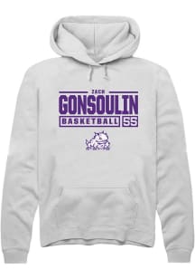 Zach Gonsoulin  Rally TCU Horned Frogs Mens White NIL Stacked Box Long Sleeve Hoodie